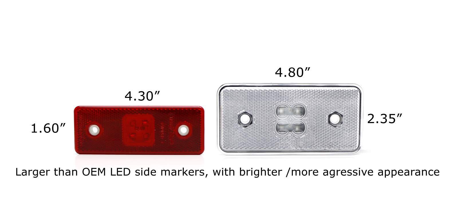 4pc Smoked Lens Amber/Red Full LED Side Marker Lights For 15-18 Mercedes G-C