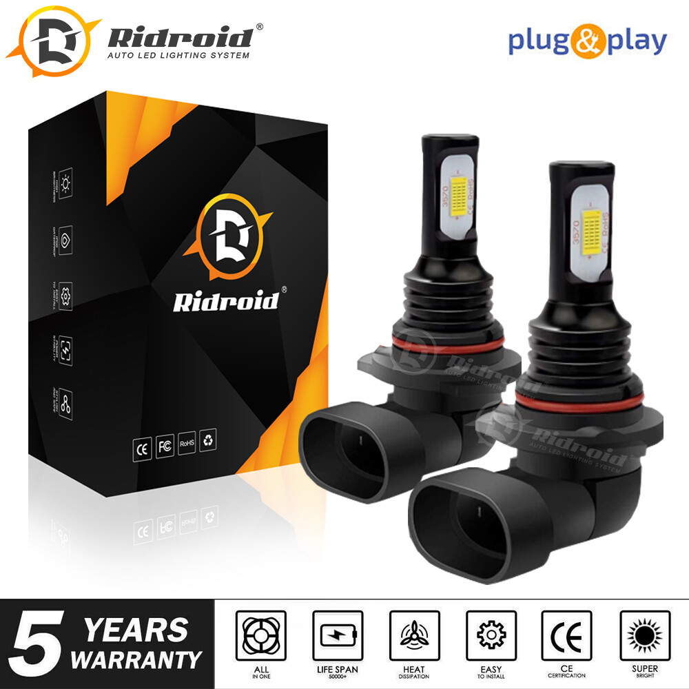 Pair 9140 9145 H10 HB3 9005 LED Fog Light 200W 6000K White Driving DRL Bulb