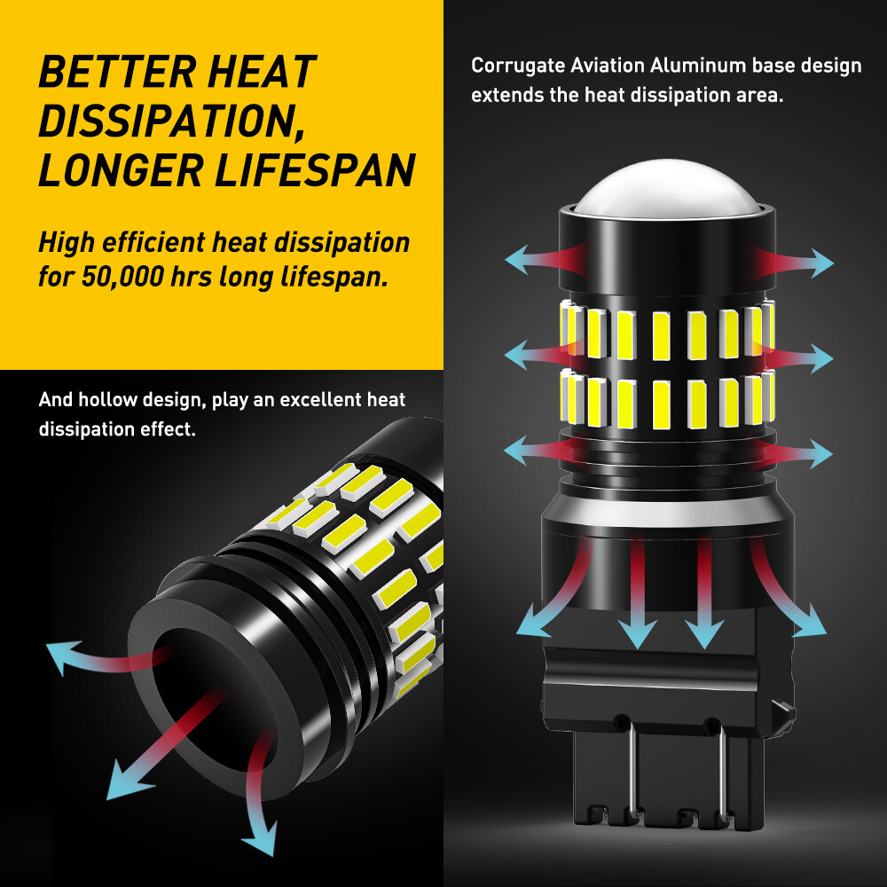 AUXITO 3157 3156 LED Reverse Backup Light Bulbs 6000K White Super Bright 2400LM