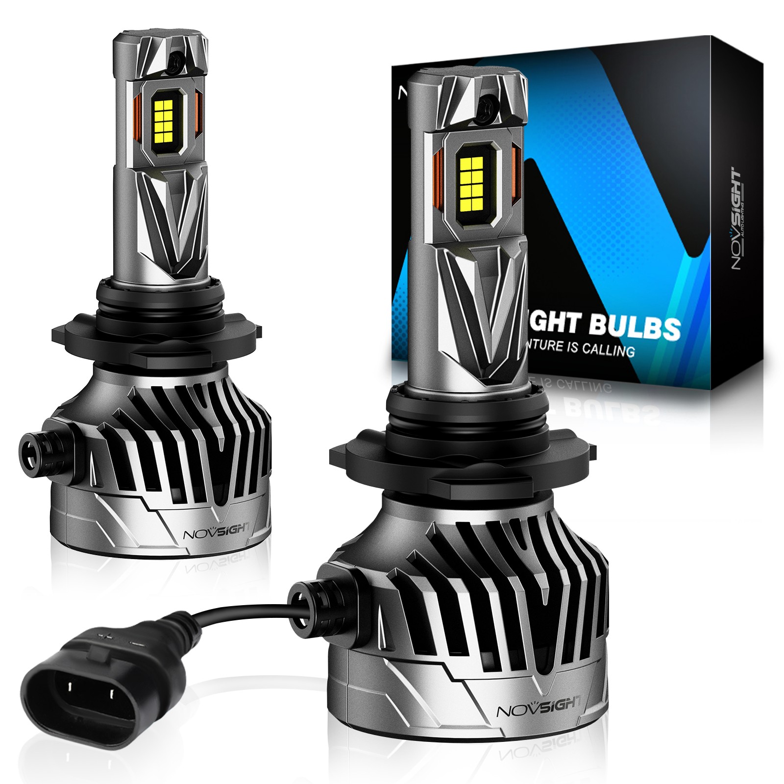 NOVSIGHT 9005 LED Headlight Bulbs 30000LM 130W 6500K Cold White High Beam Canbus