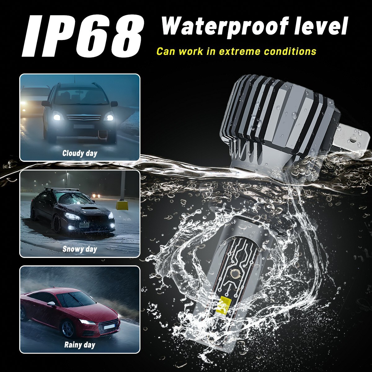 H7 LED Headlight Bulbs 3570 CSP for Volkswagen Jetta Sedan 2005-2019 Low Beam 2X