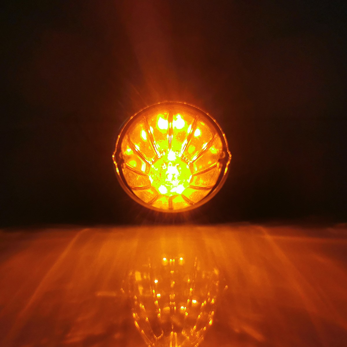 2x 19 LED Amber Torpedo Cab Marker Roof Running Top Lights Chrome Assembly 12V