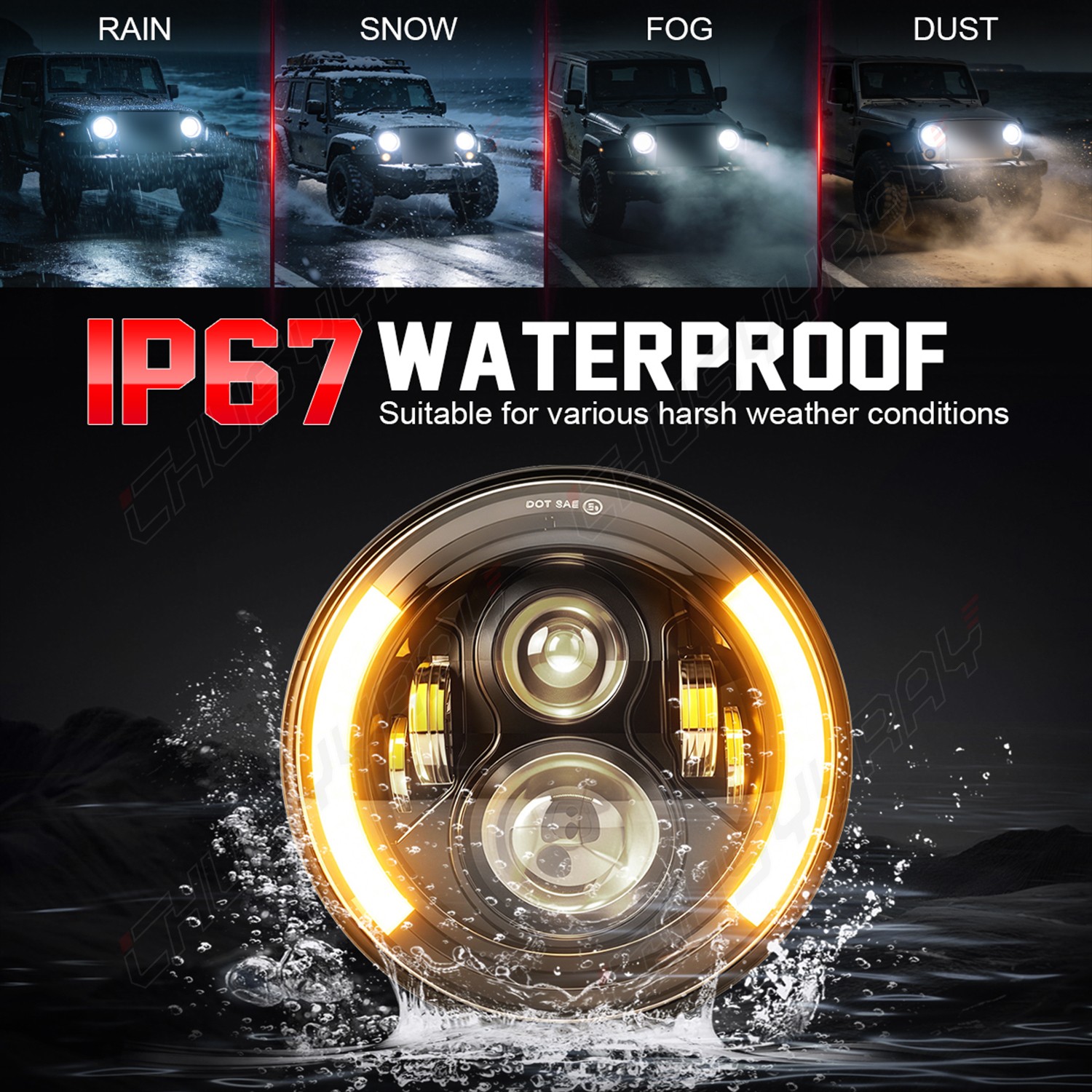 7″ Round LED Headlights Hi/Lo Fit Chevy Truck 1947 1948 1949 1950 1951-1957