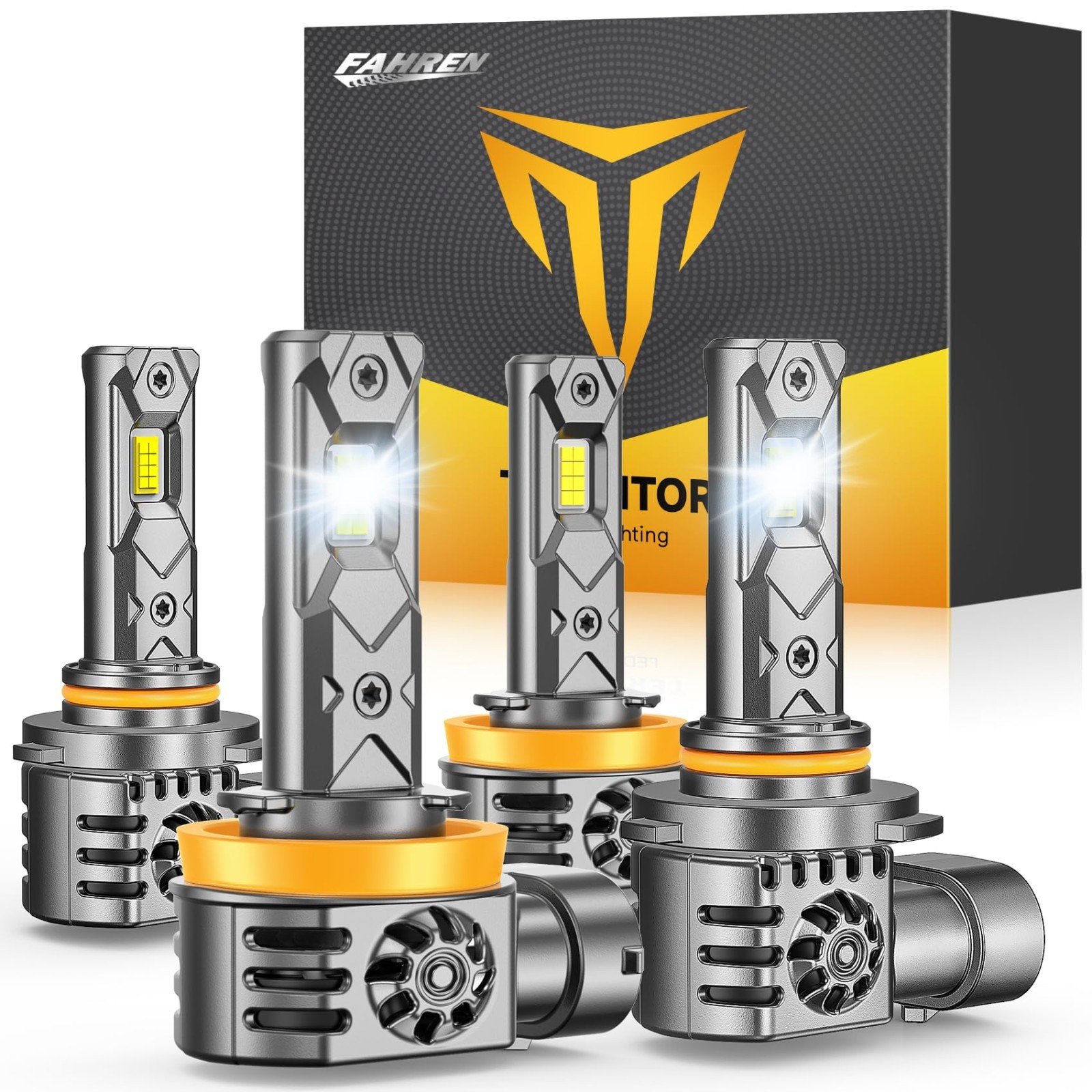 Ultra Bright H11/H9/H8 9005 LED Bulbs Combo 100000LM Mini Size, IP68 Waterproof,