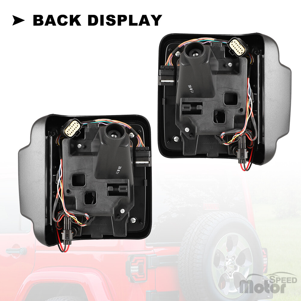 For 2018+ Jeep Wrangler JL & JLU LED Sequential Tail Lights Black/Smoke Len PAIR