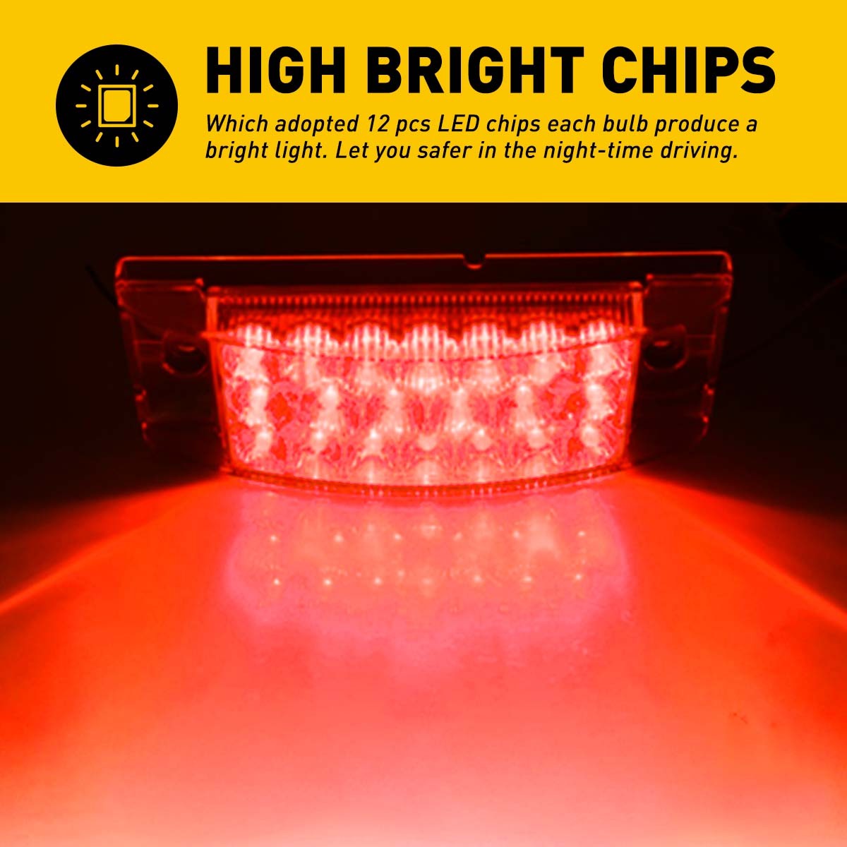Amber Red Car Truck Trailer RV 2.6″ Side 21-SMDs Marker Lights Waterproof OXILAM