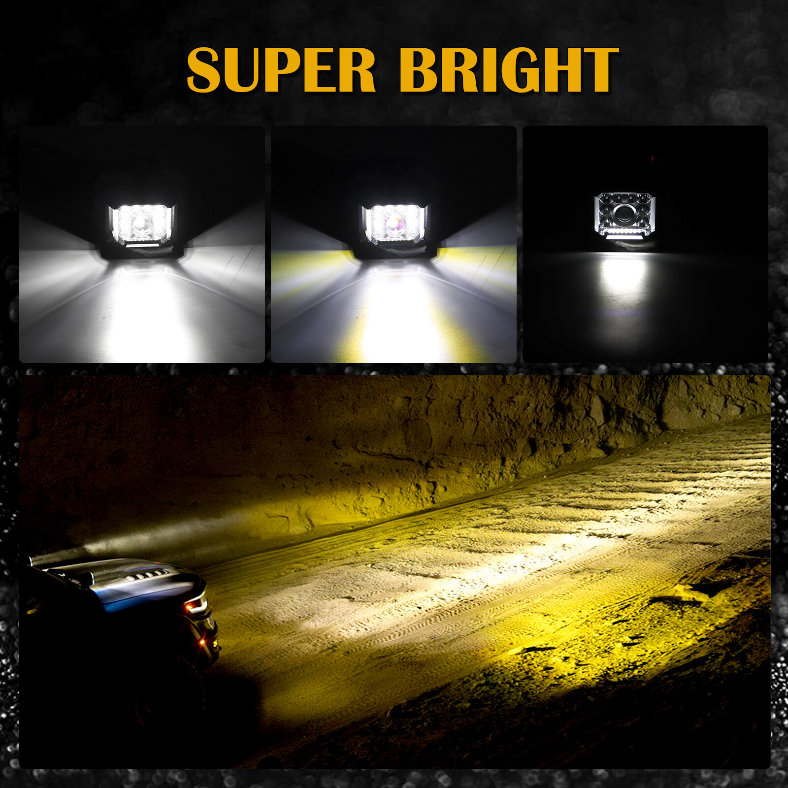 2PCS 5″INCH 160W LED Work Lights White Offroad Driving Side Shooter Fog Lamp