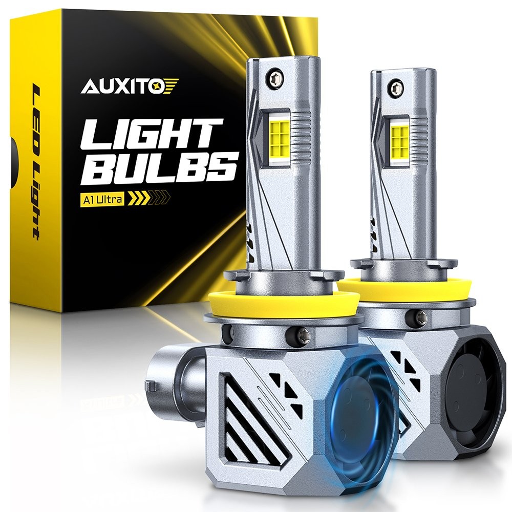 2PCS A1 Ultra Series H11 6500K White Light AUXITO LED Headlight Bulbs 7545 LED