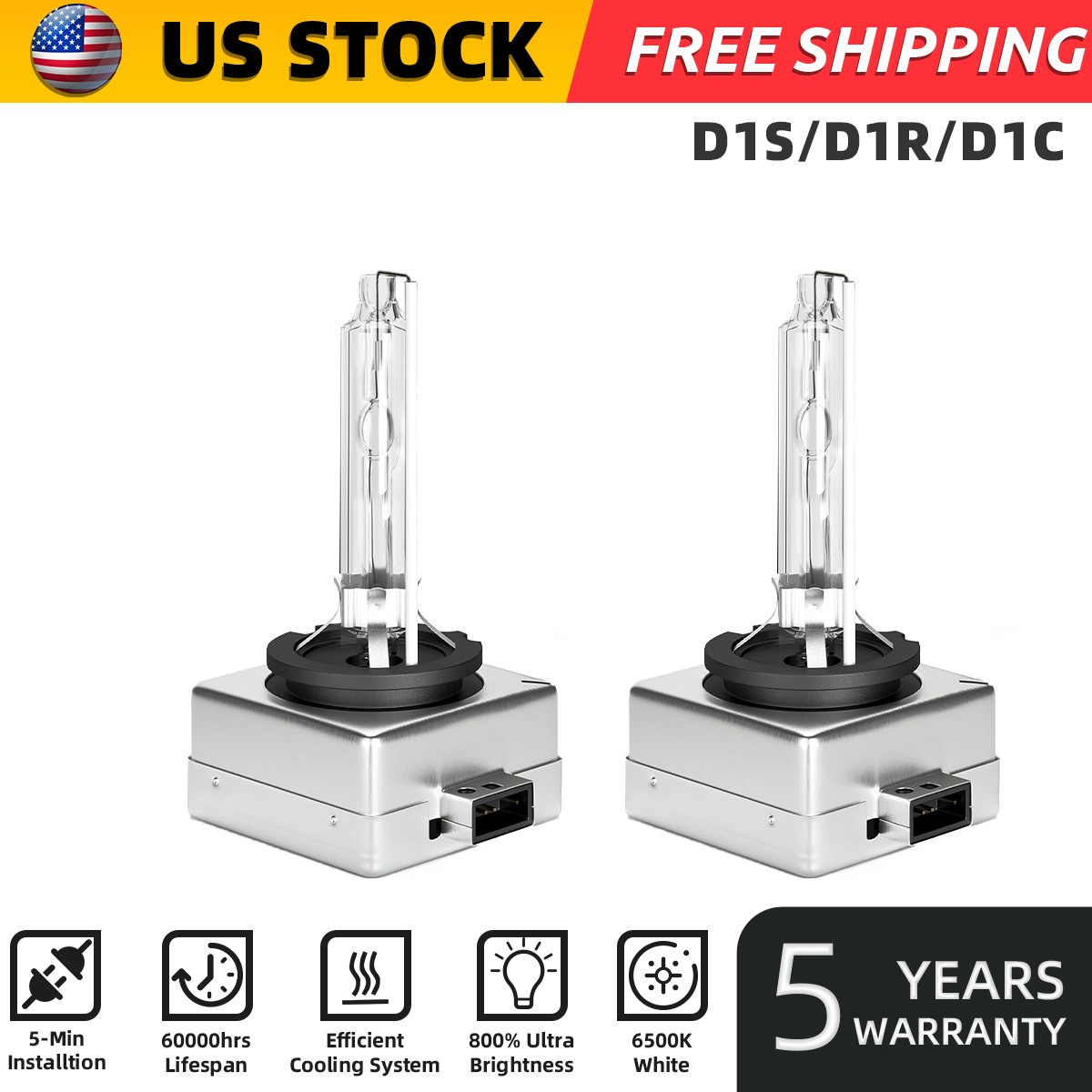 2PCS For Benz G63 AMG 2015 D1S Xenon HID Headlight Bulbs High&Low Beam 6000k