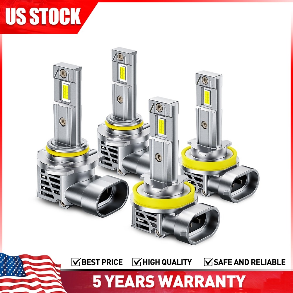 AUXITO 9005/HB3+H11/H8/H9 LED Headlight Bulbs Combo 6500K White 1:1 Mini Size