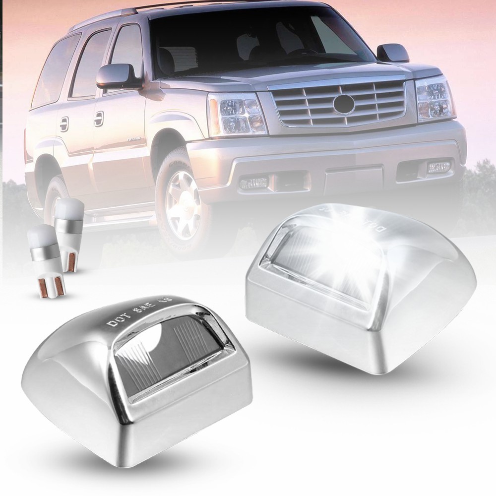 Clear For 1999-2014 GMC Sierra 2500 Chrome Plate Lights Housing LED T10 Bulb Kit