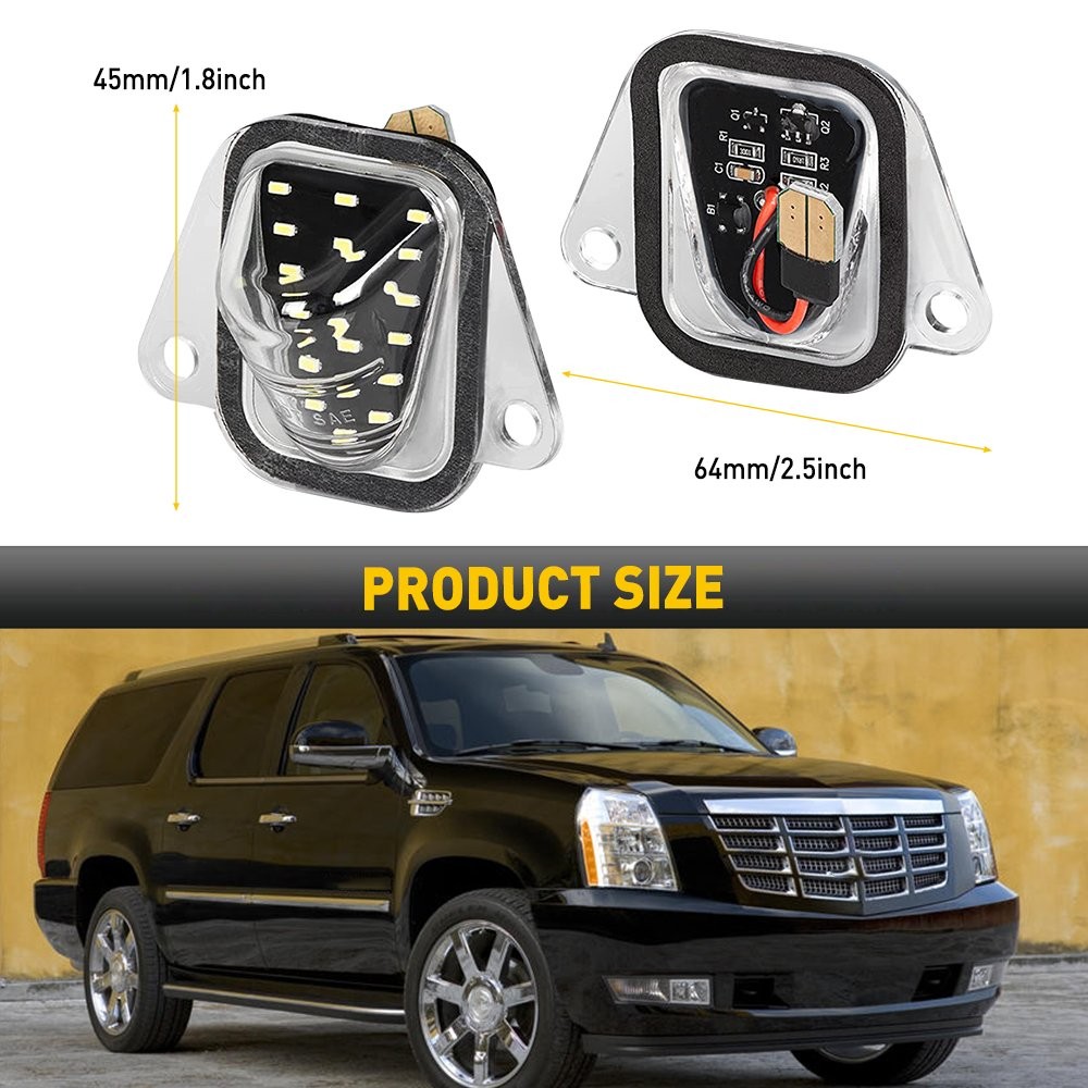 2x LED License Tag Plate Light For 2007-2014 Suburban Tahoe YUSon Escalade 6000K