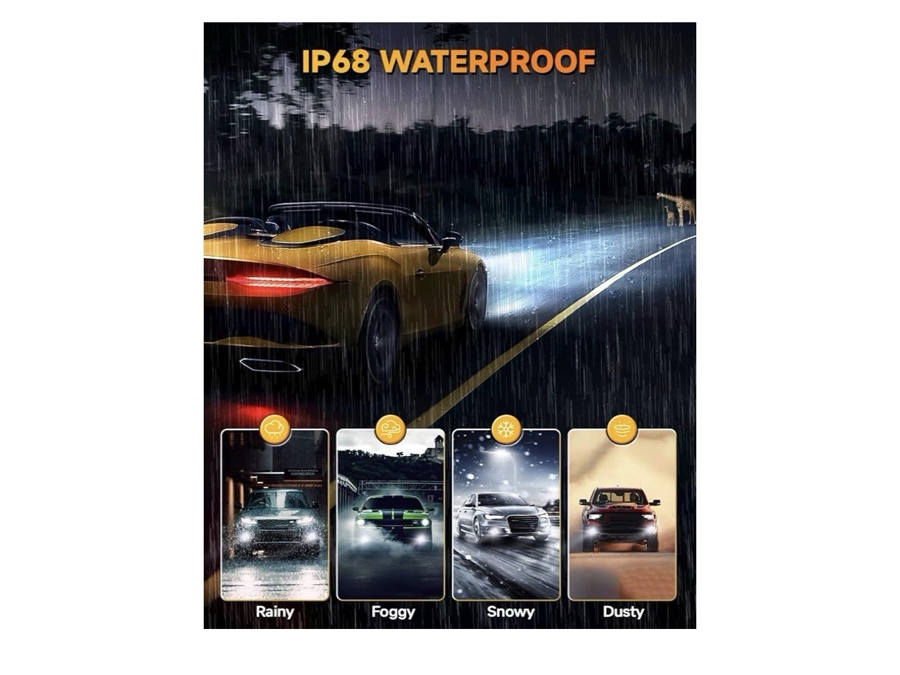 2026 H4/9003 Hi/Low Beam Light Kits, 80,000LM 1500% 360 Adjustable Brightest