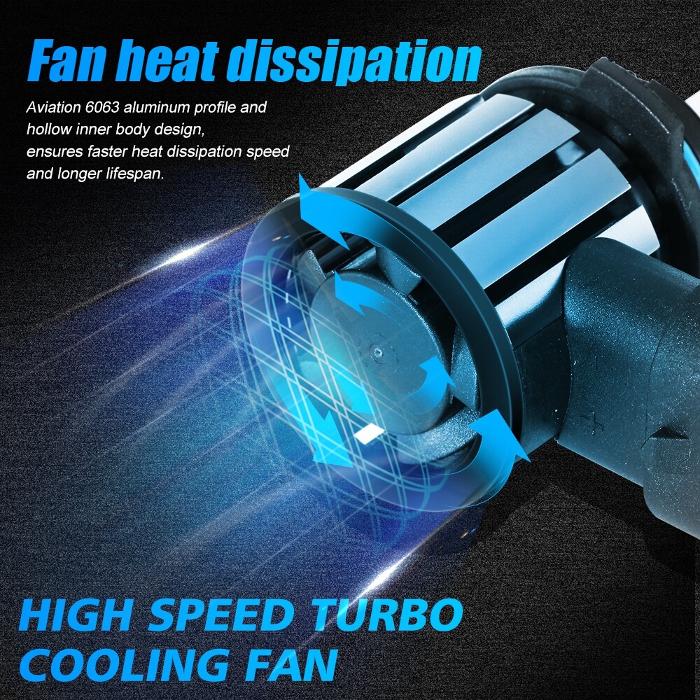 IRONWALLS 6sides 9012 HIR2 LED Headlight Bulbs Hi/Lo Beam Super Bright 1000000LM