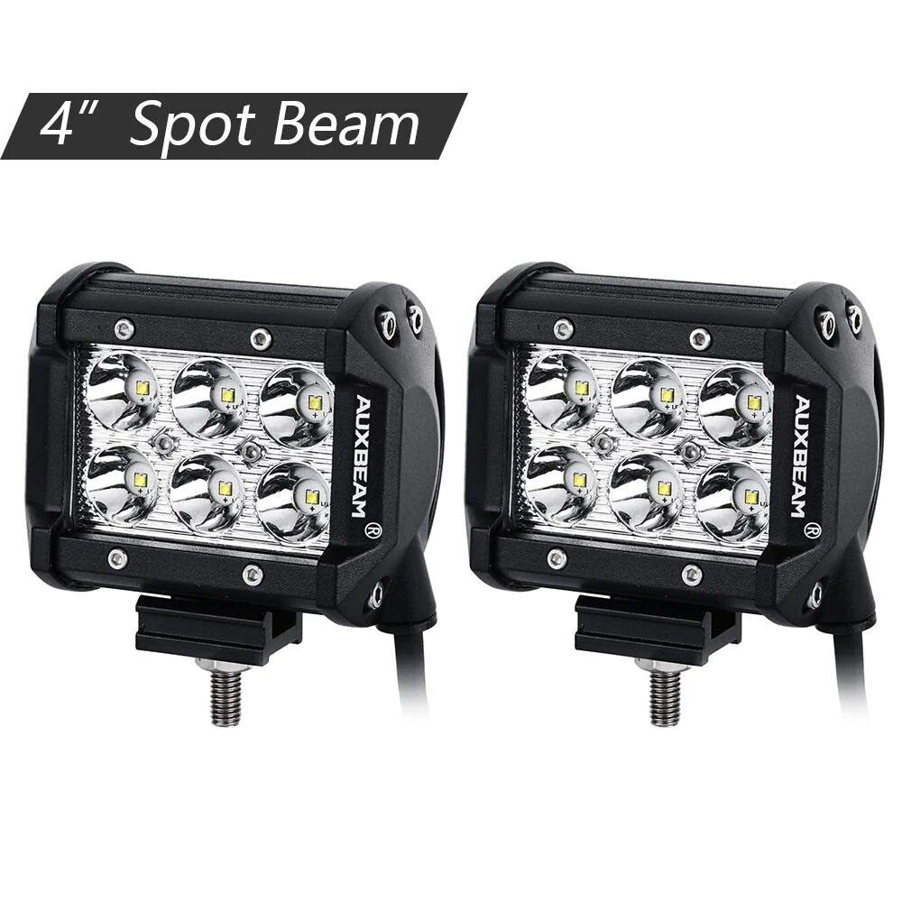 2x 4INCH 18W LED Work Light Bar Spot Pods Offroad Fog Lamp 4WD Pickup ATV Truck