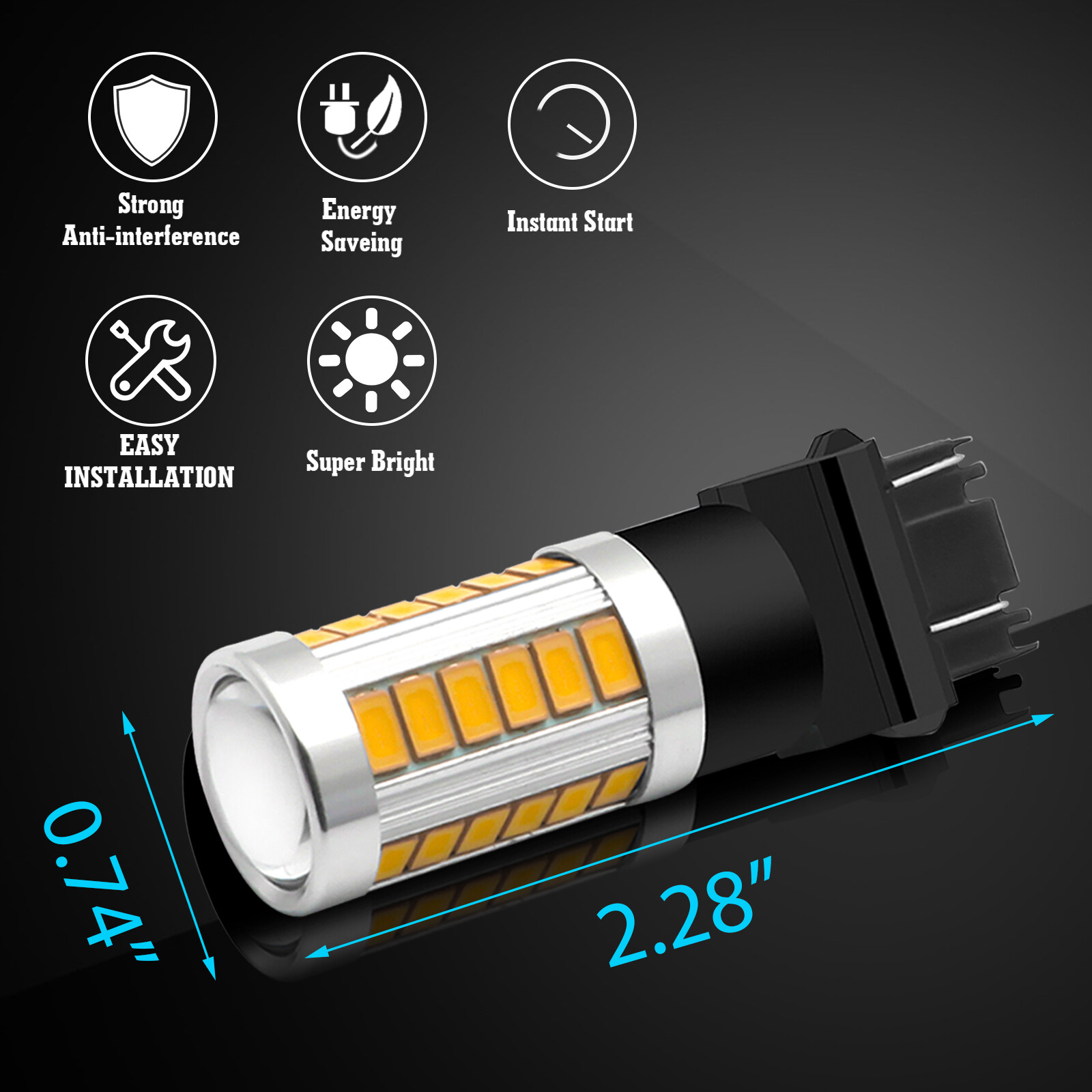 For Dodge Ram 1500 2500 3500 3000K Amber 5630 SMD Bright LED Turn Signal Light