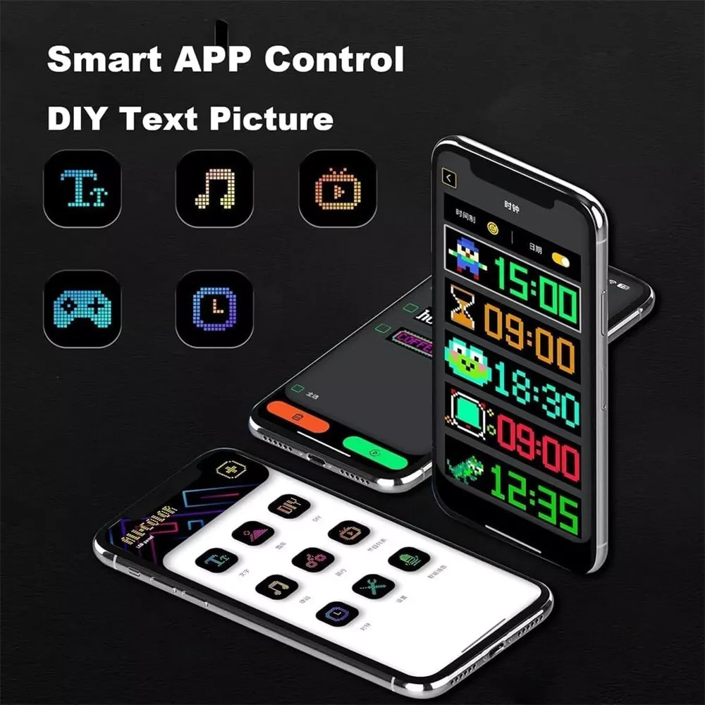 2PCS LED Eyes for Car Windshield Programmable Flexible LED Panel APP Controller