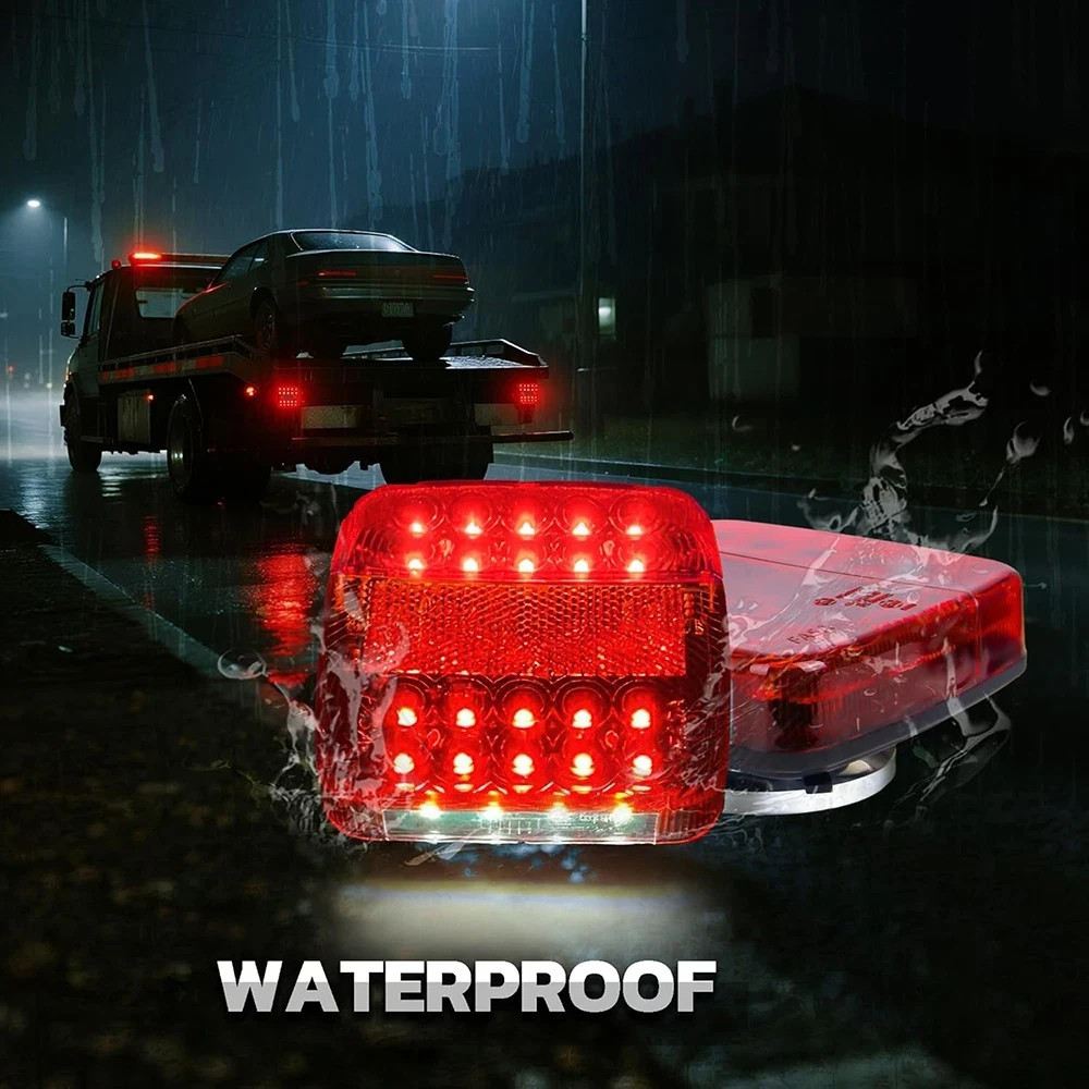 Magnetic Wireless LED Tow Towing Trailer Rear Tail Lights Warning Flashing Light