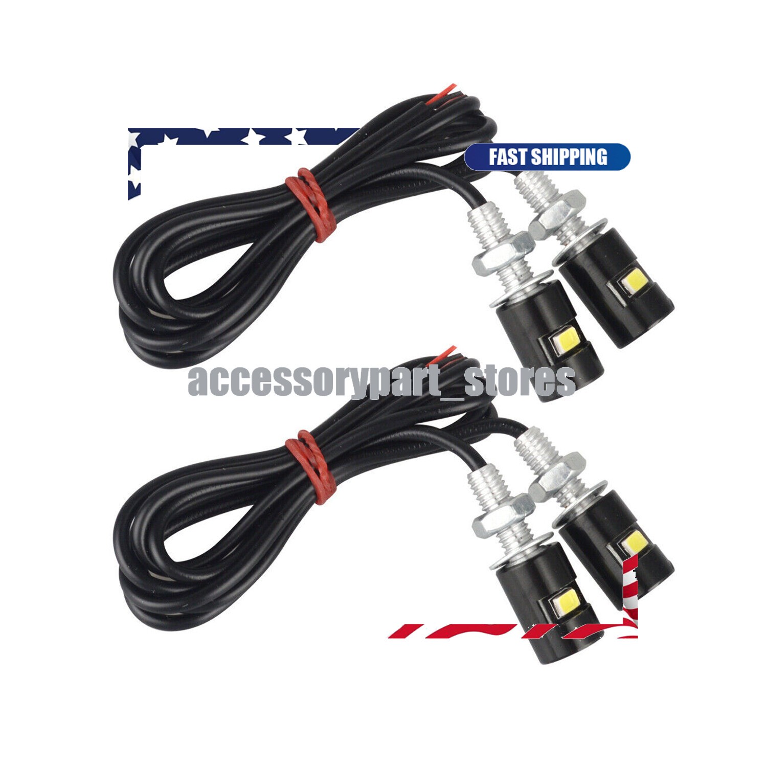 4× Motorcycle Car LED License Plate Light 5630/5730 SMD Screw Bolt Lamp Bulbs