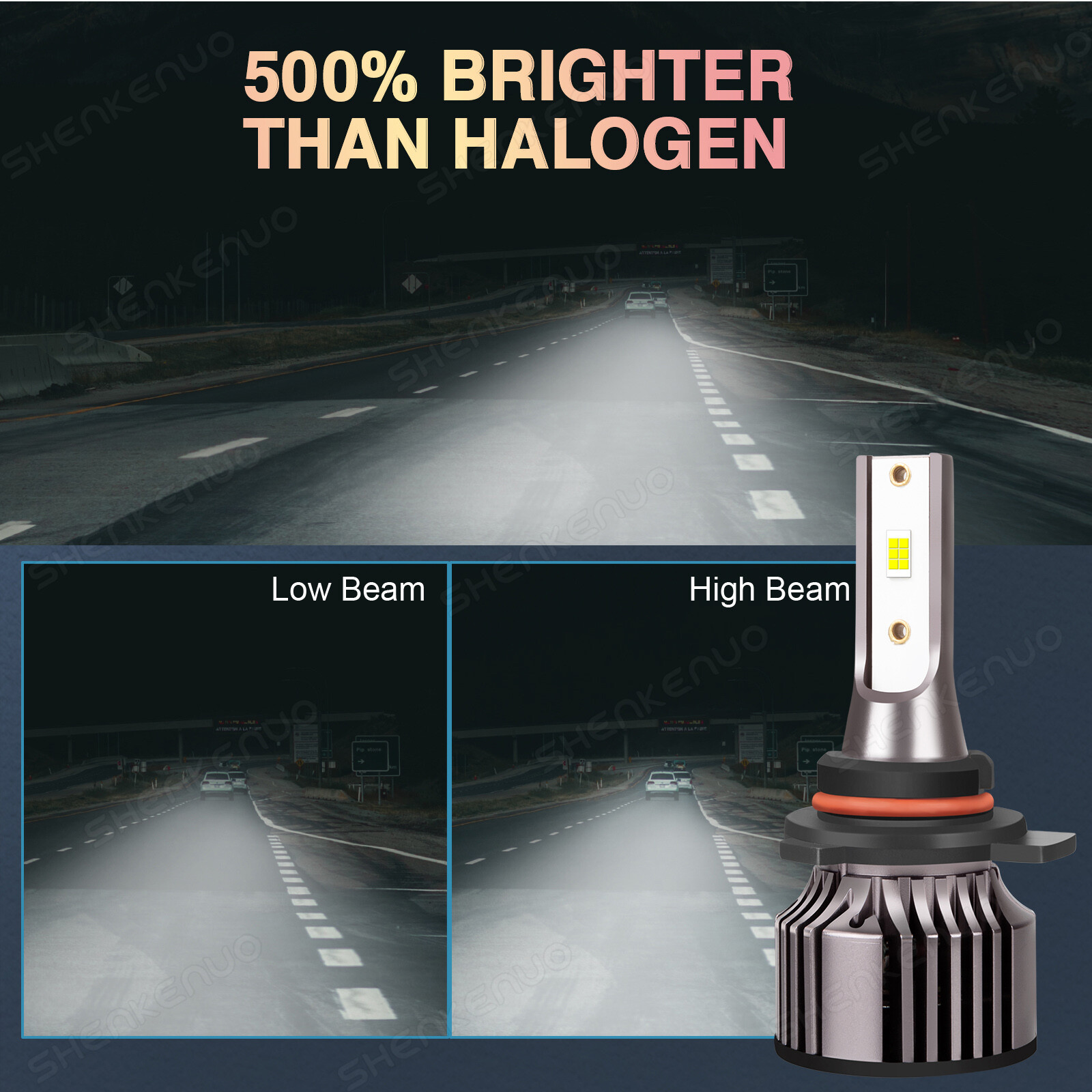 9012/HIR2 H16/5202 LED Headlight Fog Light Kit Bulbs White 6000K Plug&Play 4Pack