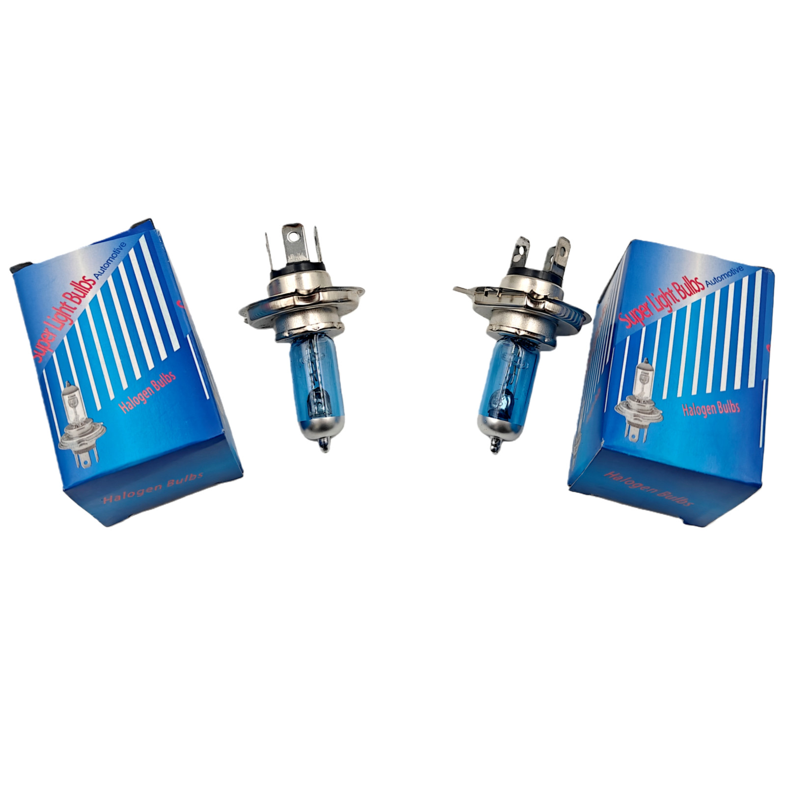 2pcs Automotive H4 9003 12V 100W 6000K Super Bright High Low Beam Halogen Bulbs