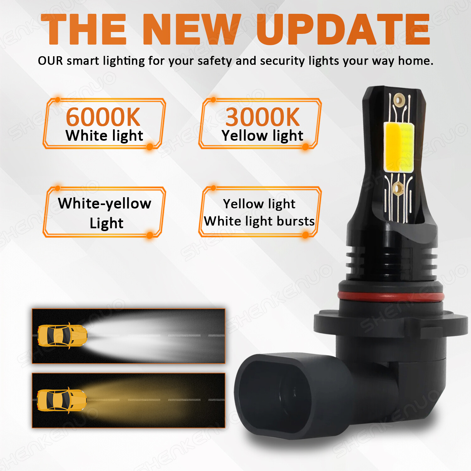 For Chevy Silverado 1500 2500 HD 2003-2005 2006 6000K& 3000K LED Fog Light Bulbs