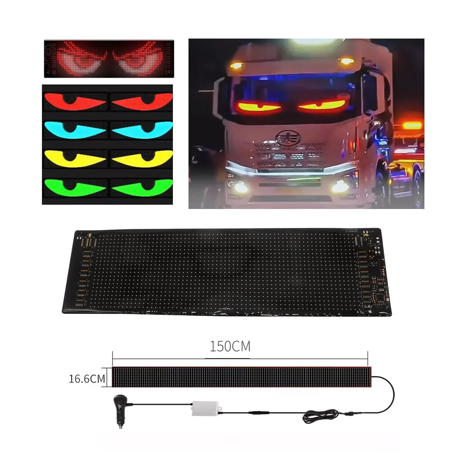 Truck-Specific Devil’s Eye LED-Screen Car Eye Light Truck Dynamic LED Light USA