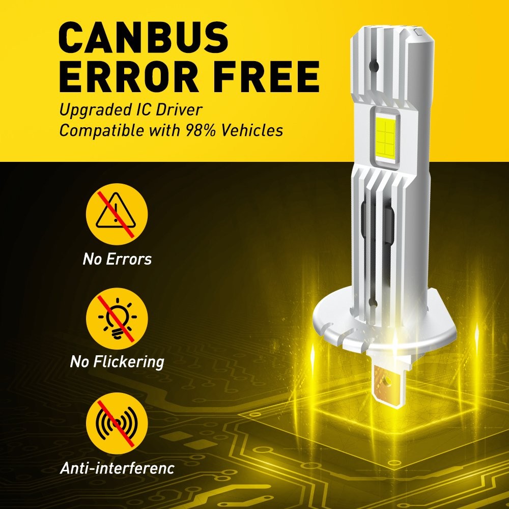 H1 6500K Super Bright White 60000LM LED Headlight Bulb High Low Beam DRL 2-20X