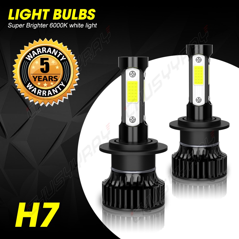 LED Headlight Combo H7+H7+H11 High Low Beam + Fog Light 6x Bulbs Kit 6000K White