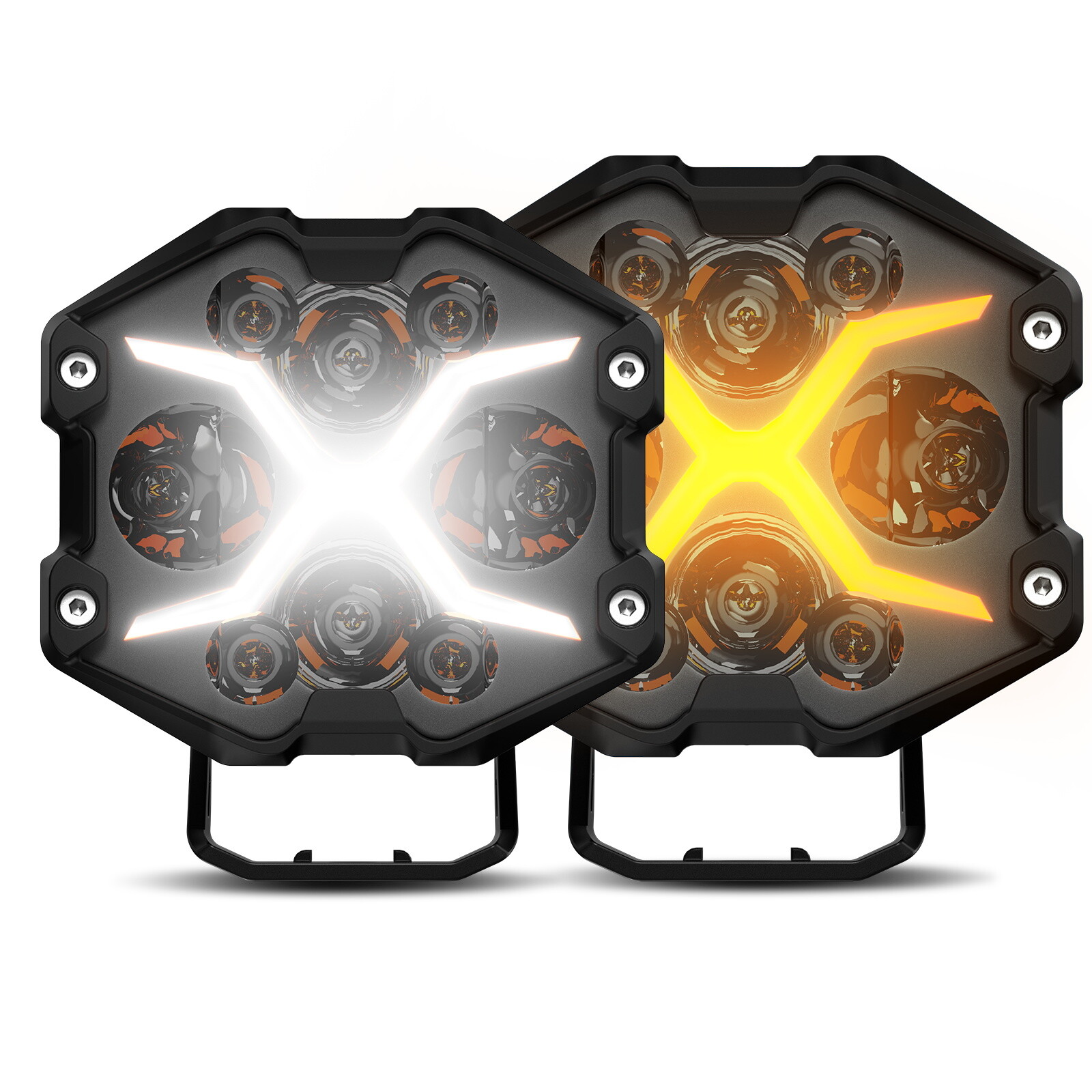 NOVSIGHT 4in. LED Off Road Driving Lights Bright Lamp with Special X-Line Design