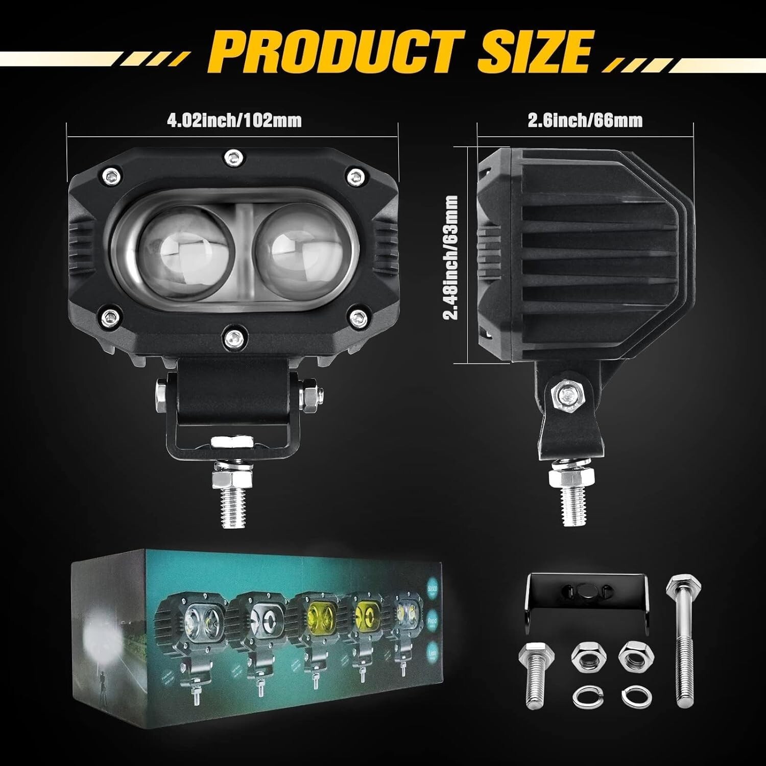 High-Quality Aluminum Housing LED Pod Spot Lights 2PCS – Waterproof Fog Lights