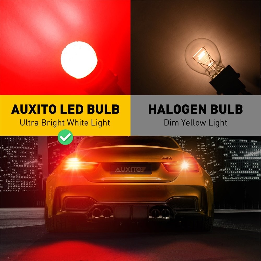 AUXITO 3157 3156 Reverse Backup Tail Brake Turn Signal LED Light Bulb Red 2-20X