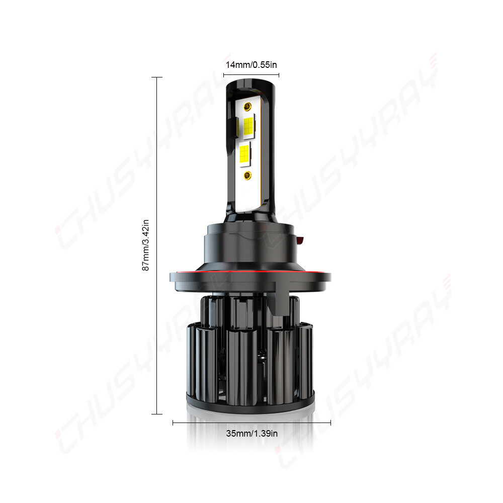 H13 9008 LED Headlight Bulbs Kit 100W 20000LM High & Low Beam Super Bright White