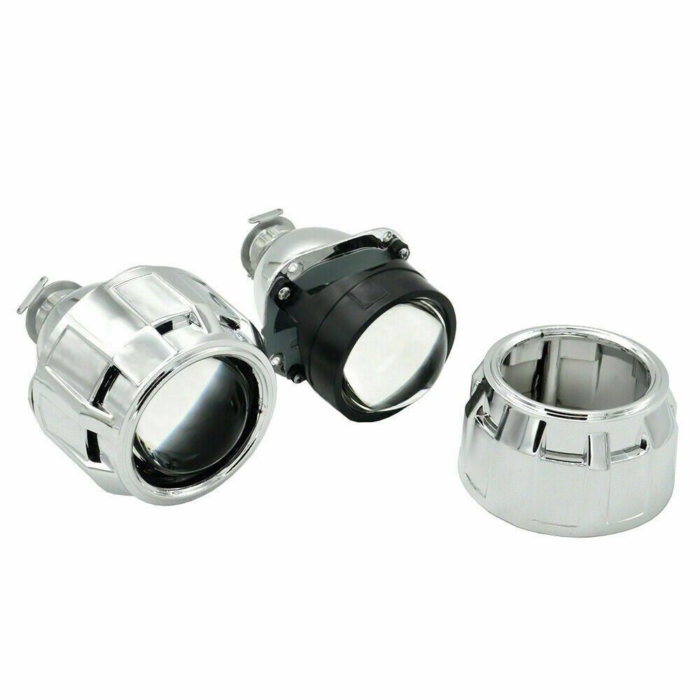 2.5“ HID Bi xenon Projector Lens Silver Shrouds Devil Eyes Headlight Retrofit