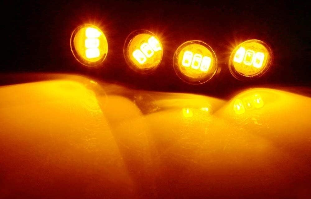 4pc Amber Yellow LED Grille Lighting Kit for Trucks & SUVs – Universal Fit