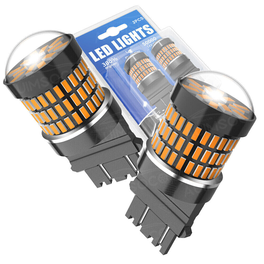 3157 3156 Amber yellow LED Turn Signal Parking Light Bulb Error Free