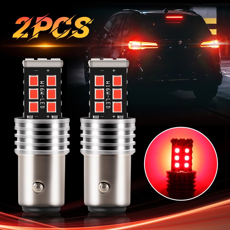 2PCS 1157LED Brake Stop Tail Parking Light Safety Warning Light 6000K Bright Red