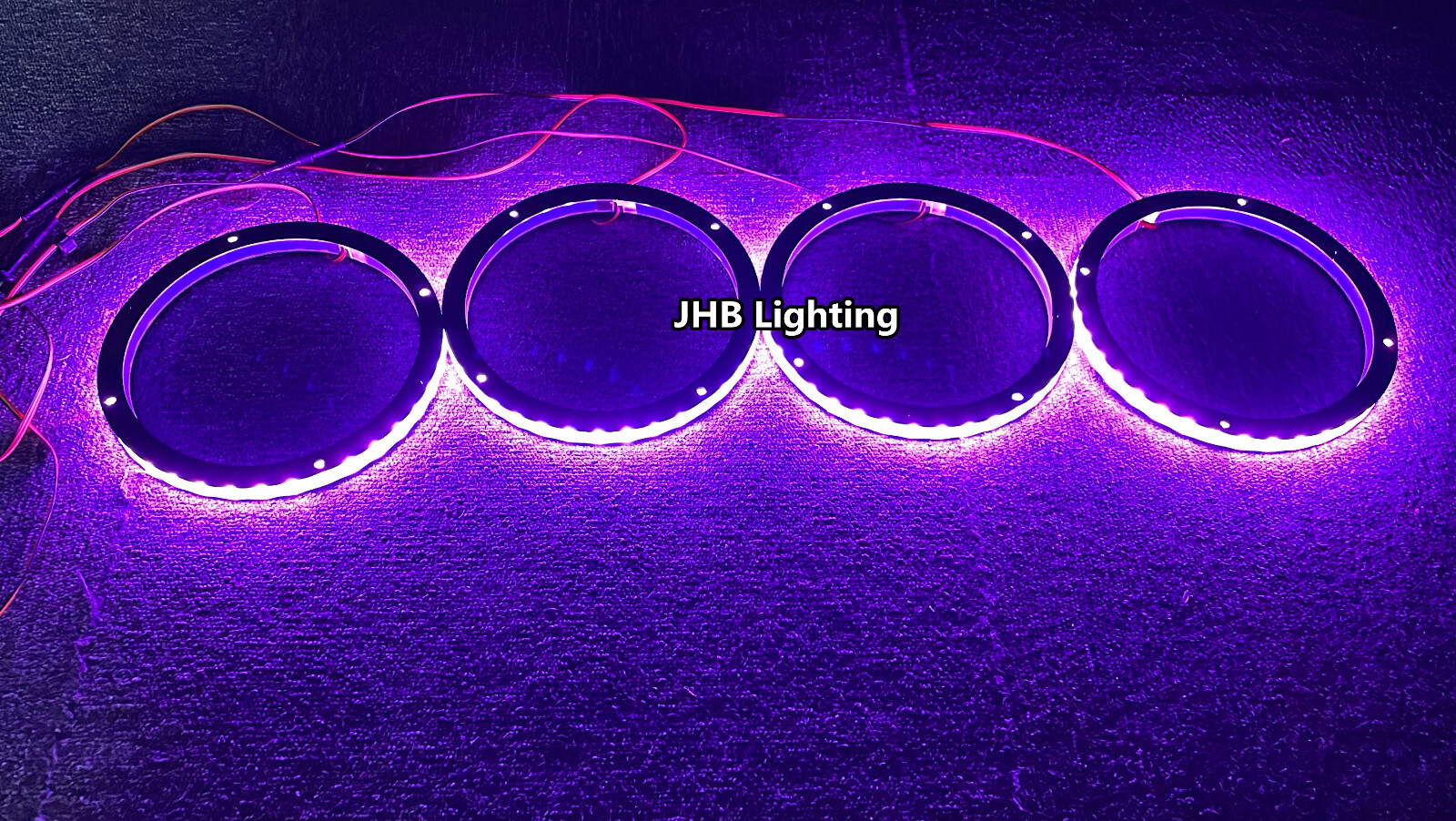 JHB 4PCS 8″ Chasing Flow LED Ring Lights Remote APP Kit for Audio Speaker Subs