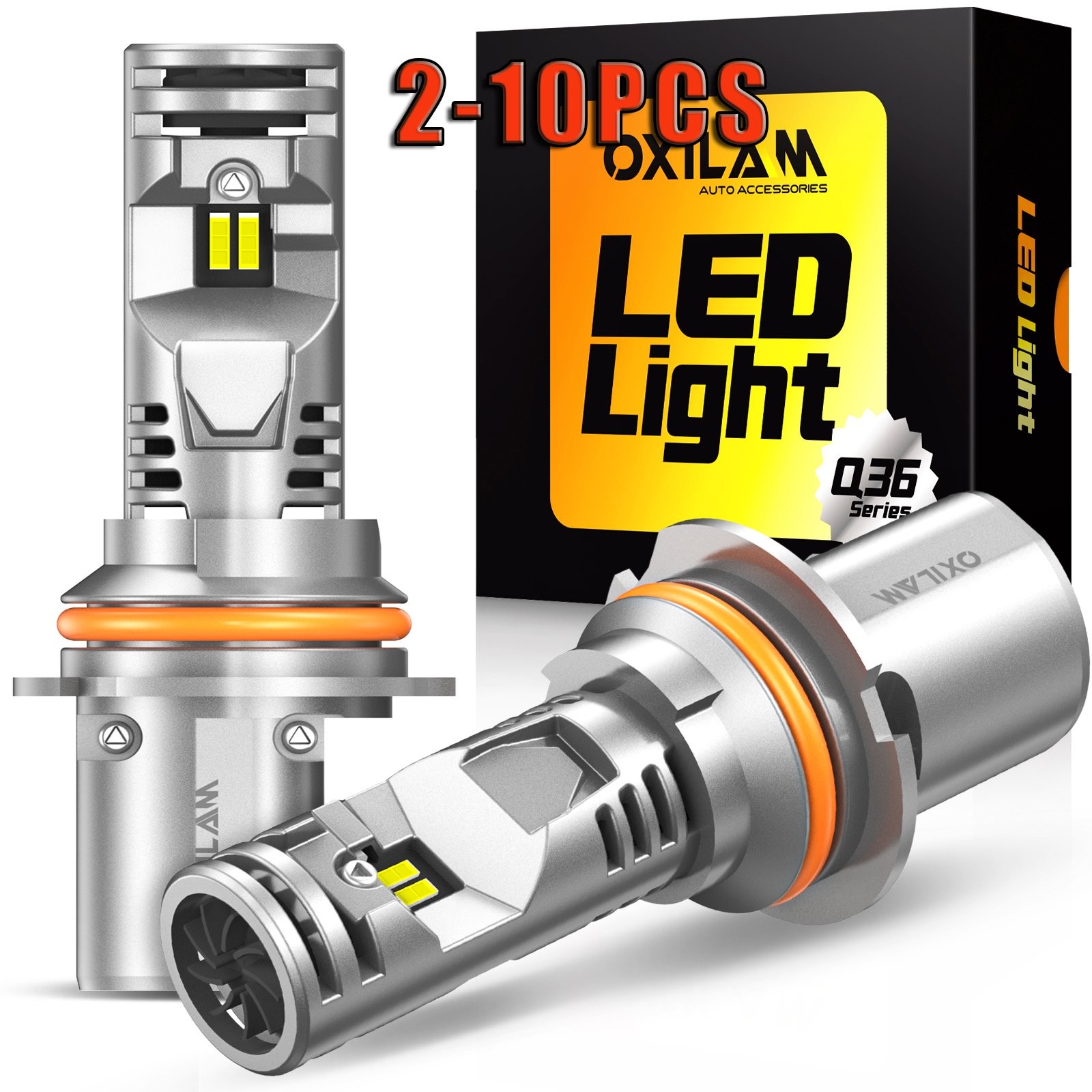 High Low Beam Bulbs Kit White Bright Lamps Q36 9007 LED Headlight Combo2-10x