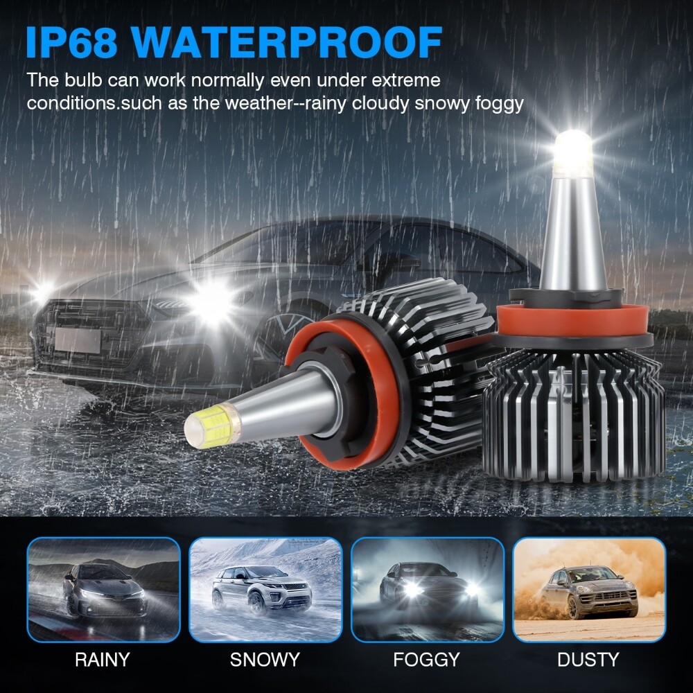 NEW 360° H11 LED Headlight Kit Low Beam Bulbs Super Bright 6500K 1000000LM White