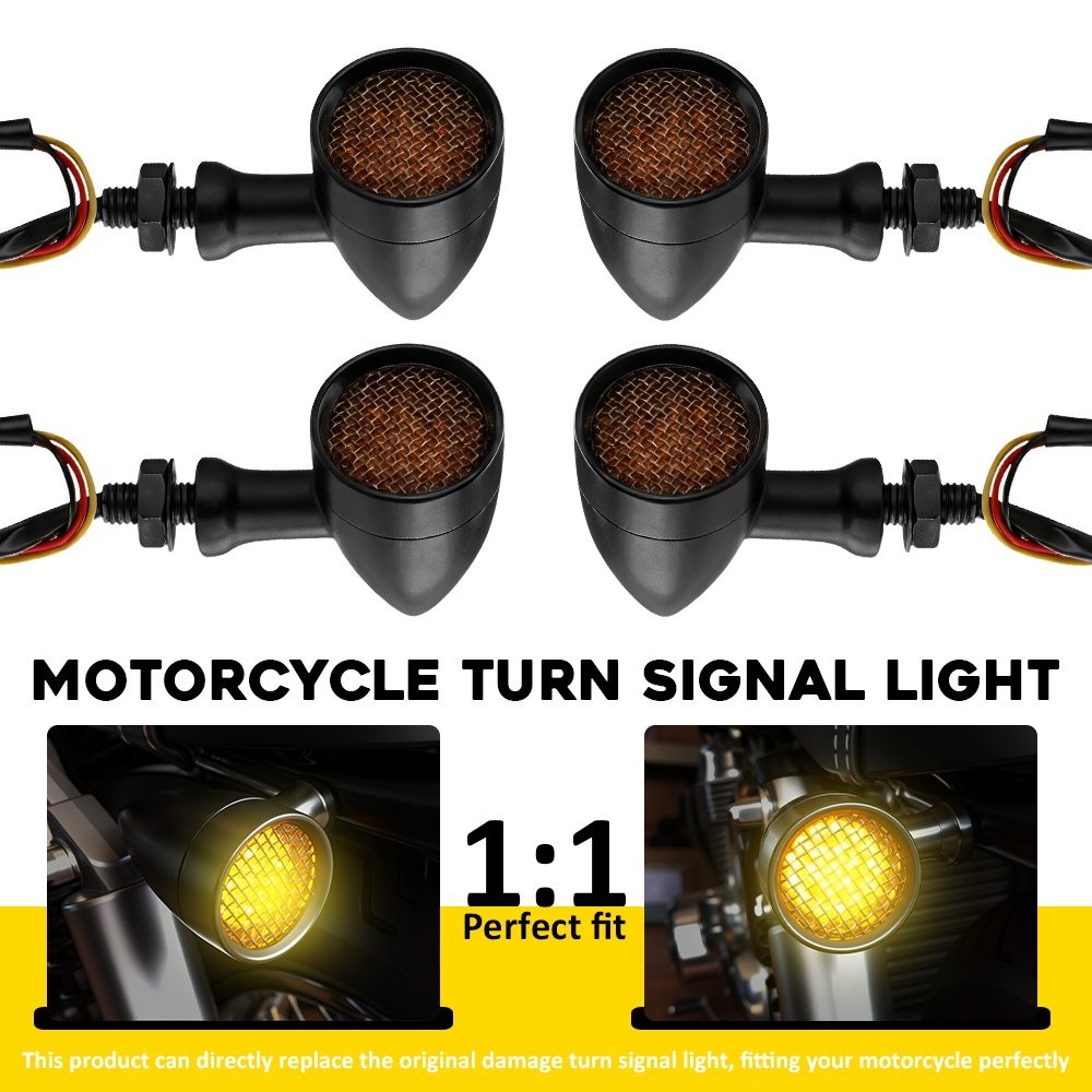 Amber LED Turn Signal Blinker Indicator Lights For Honda Motorcycle bikes 4-12X