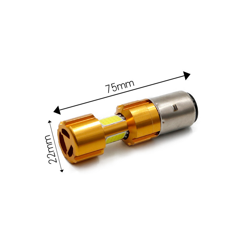 2X12W Ba20D H6 Motorcycle Headlight COB LED Bulbs Scooter ATV 1000LM Bikes Lamps