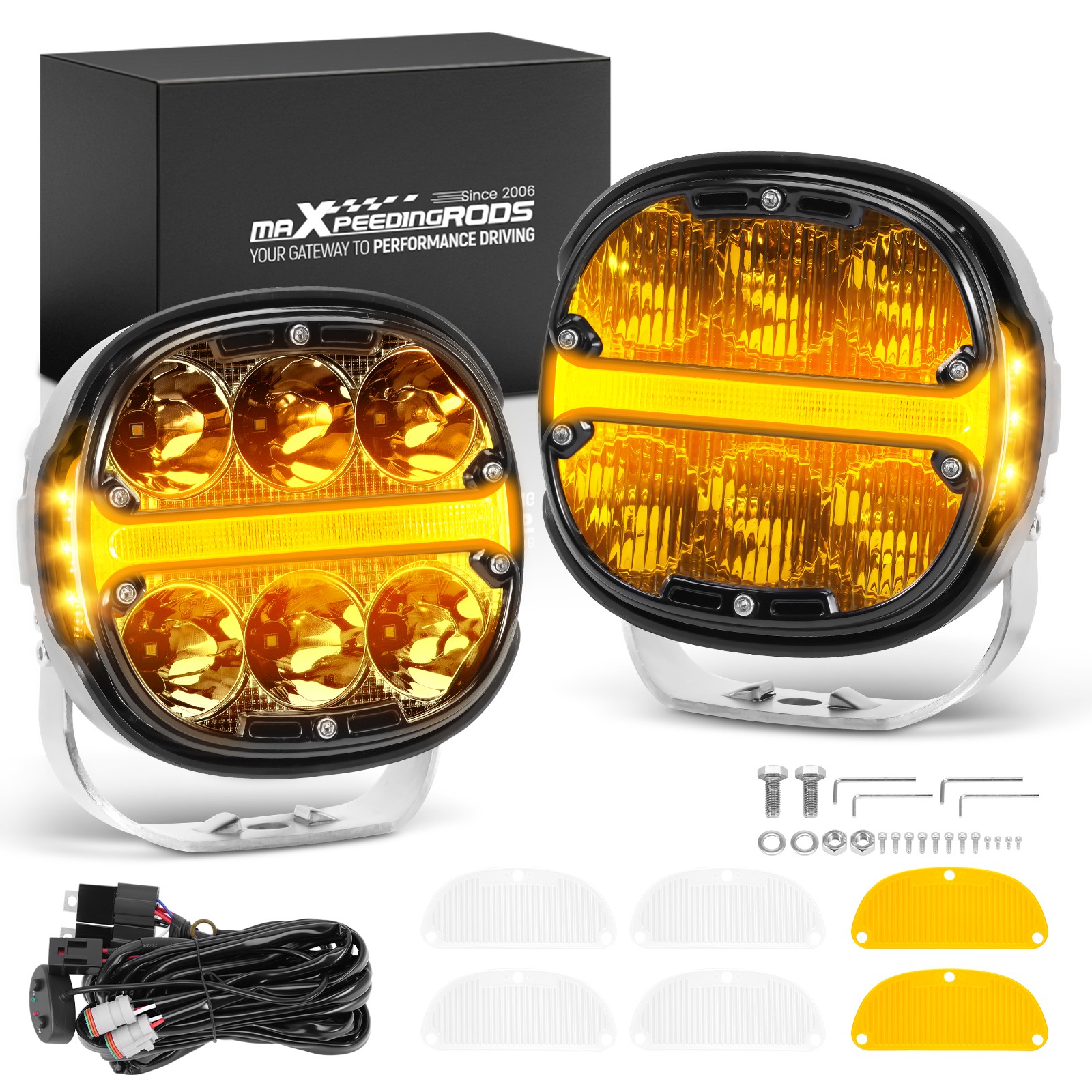 5inch Universal LED Driving Auxiliary Light 60W Spot Flood IP67 6000K 3000K