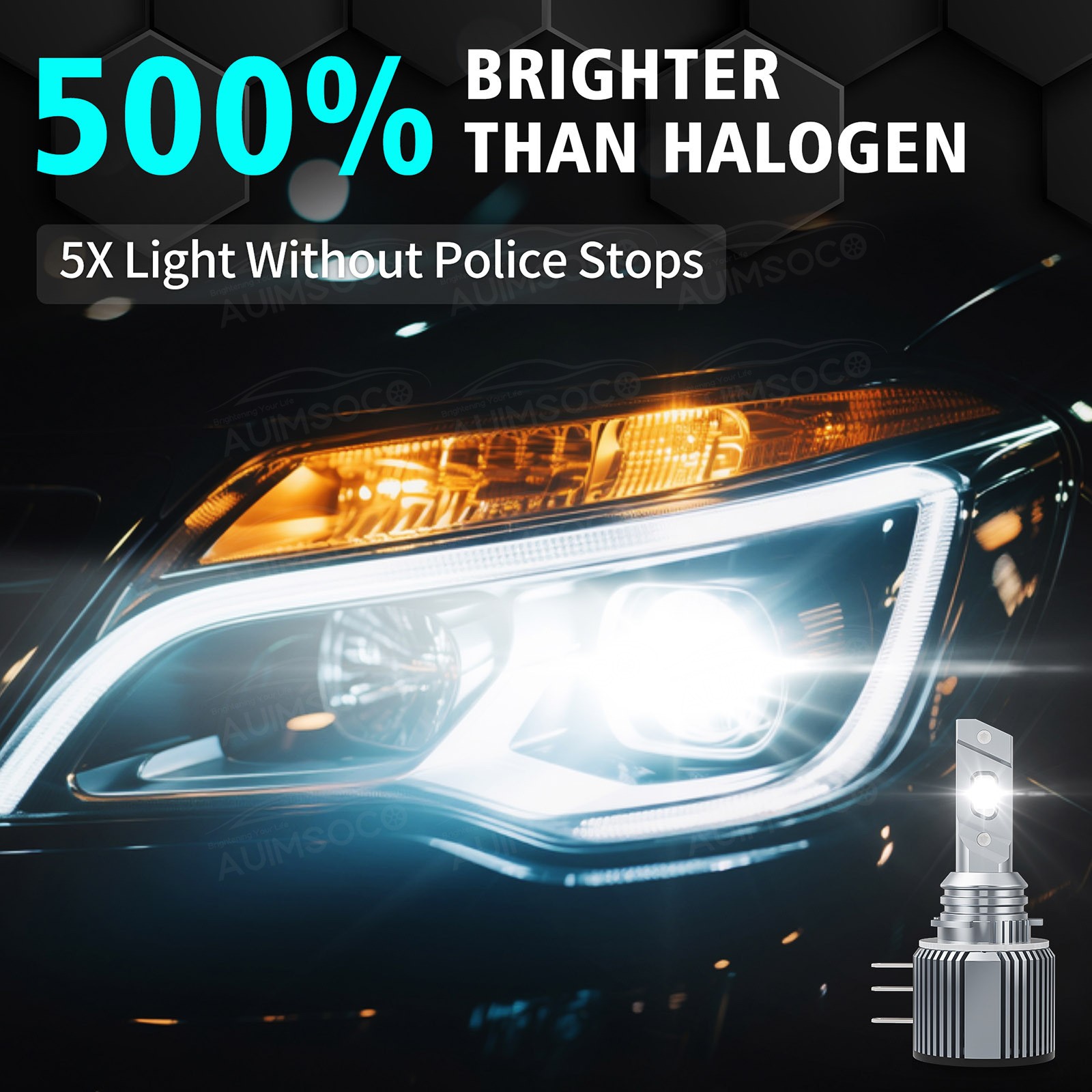 For Audi Q7 2010-2013 LED Headlight Combo Kit Hi-Lo Beam 4x Bulbs 72000LM 6500K