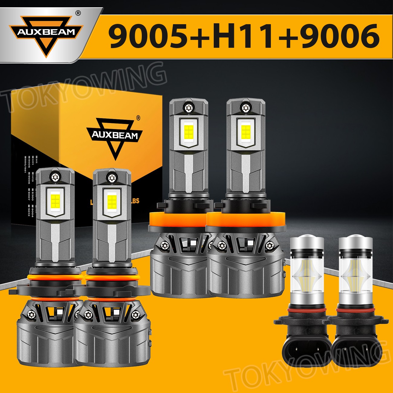 2025 AUXBEAM Canbus Mini LED Headlight Hi/Low Fog Bulbs 120W 6500K 9005 H11 9006