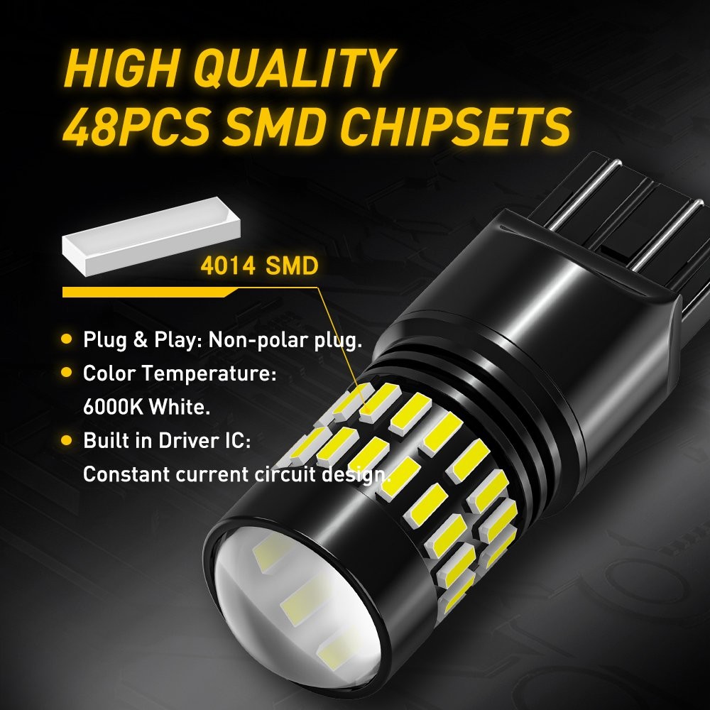 2PC AUXITO 7440 7443 7444 LED Reverse Light Bulb for Ford F-150 2018 Cold White