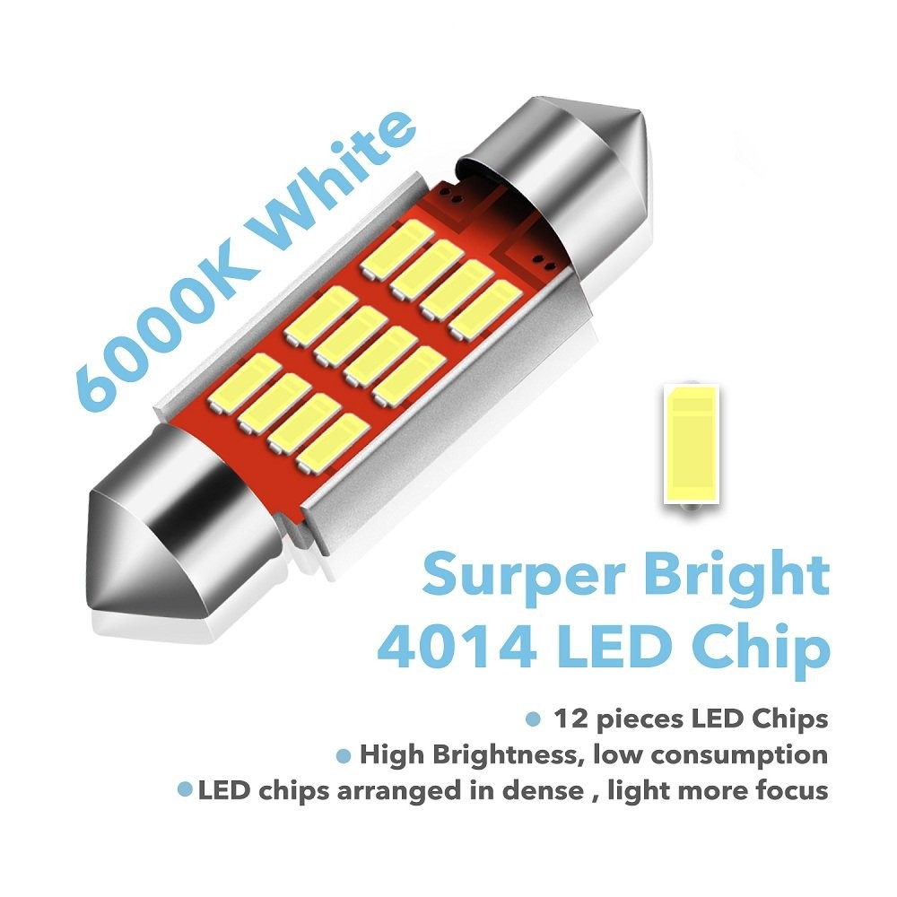 AUXITO 2x 36mm(1.42″) 6411 6413 6418 C5W 16 SMD Super Bright White LED Bulb