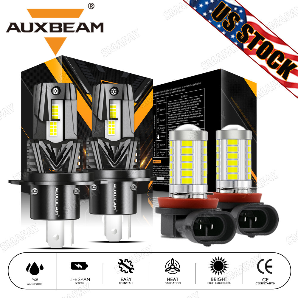For Toyota Highlander 2008-2010 AUXBEAM Canbus LED Headlight High Low/Fog Lights