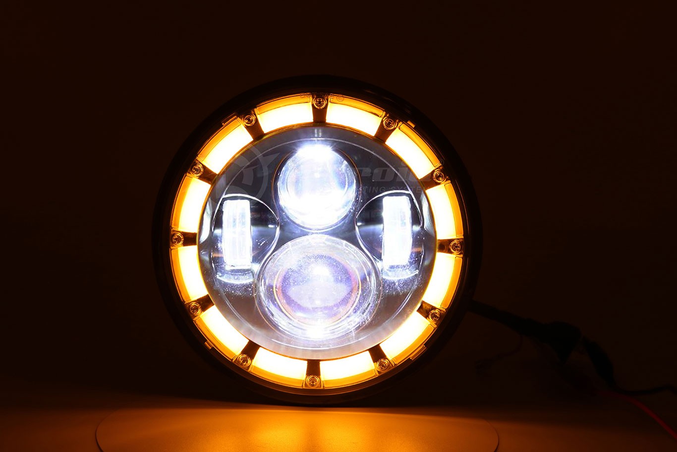 DOT 7″Inch Round Led Headlight Hi-Lo Beam Halo DRL For Ford Mustang 1965-1973