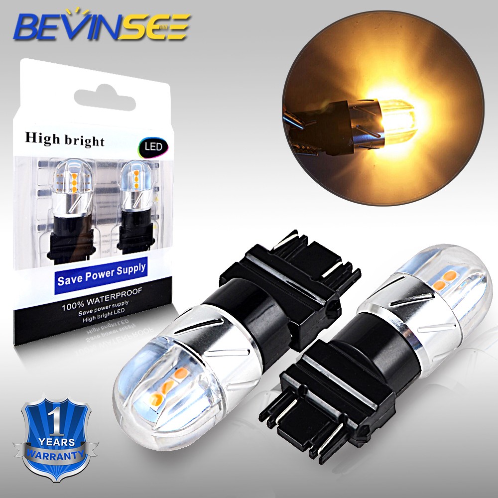 2x 3157 4114 4157 LED Parking Lights Turn Signal Lamps Bulbs 3000K Amber Yellow